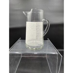 Vintage MCM Culver Cocktail Pitcher White Raised Horizontal Stripes Signed